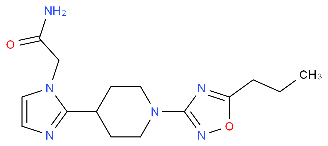 2-{2-[1-(5-propyl-1,2,4-oxadiazol-3-yl)piperidin-4-yl]-1H-imidazol-1-yl}acetamide_Molecular_structure_CAS_)