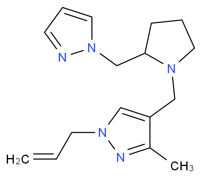1-allyl-3-methyl-4-{[2-(1H-pyrazol-1-ylmethyl)pyrrolidin-1-yl]methyl}-1H-pyrazole_Molecular_structure_CAS_)