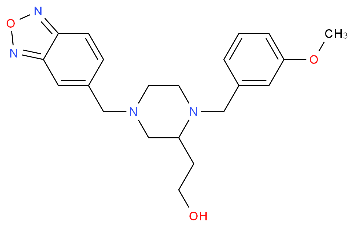 2-[4-(2,1,3-benzoxadiazol-5-ylmethyl)-1-(3-methoxybenzyl)-2-piperazinyl]ethanol_Molecular_structure_CAS_)