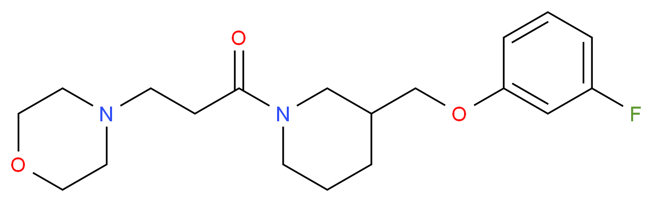 4-(3-{3-[(3-fluorophenoxy)methyl]-1-piperidinyl}-3-oxopropyl)morpholine_Molecular_structure_CAS_)