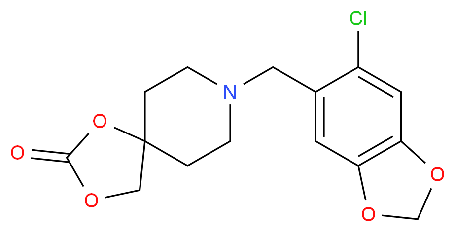 8-[(6-chloro-1,3-benzodioxol-5-yl)methyl]-1,3-dioxa-8-azaspiro[4.5]decan-2-one_Molecular_structure_CAS_)