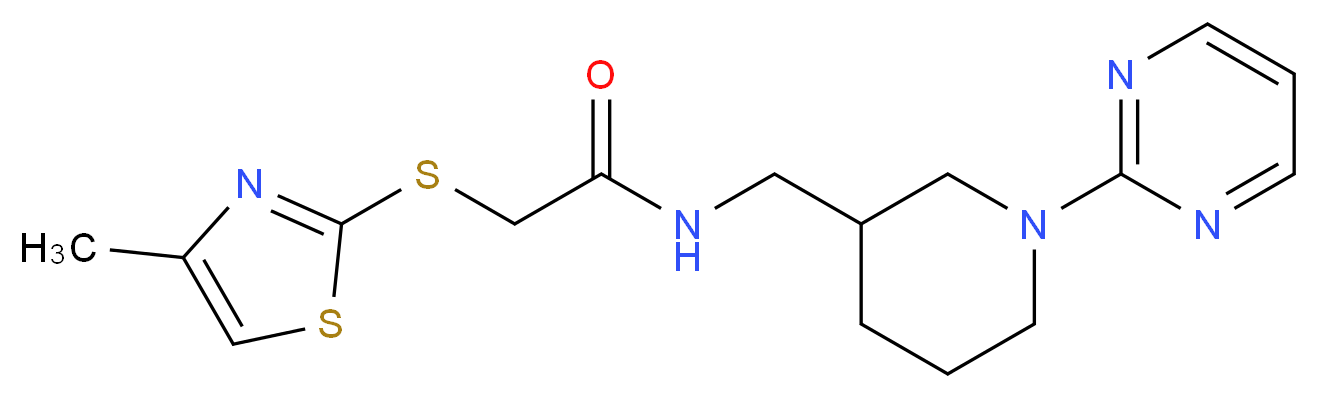 2-[(4-methyl-1,3-thiazol-2-yl)thio]-N-[(1-pyrimidin-2-ylpiperidin-3-yl)methyl]acetamide_Molecular_structure_CAS_)