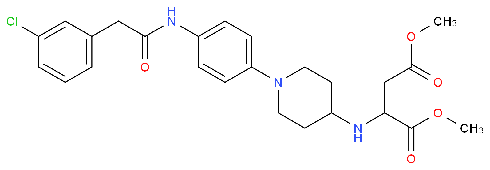 dimethyl N-[1-(4-{[(3-chlorophenyl)acetyl]amino}phenyl)-4-piperidinyl]aspartate_Molecular_structure_CAS_)