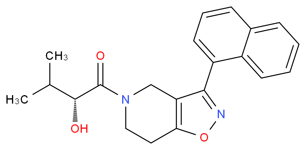 (2R)-3-methyl-1-[3-(1-naphthyl)-6,7-dihydroisoxazolo[4,5-c]pyridin-5(4H)-yl]-1-oxobutan-2-ol_Molecular_structure_CAS_)