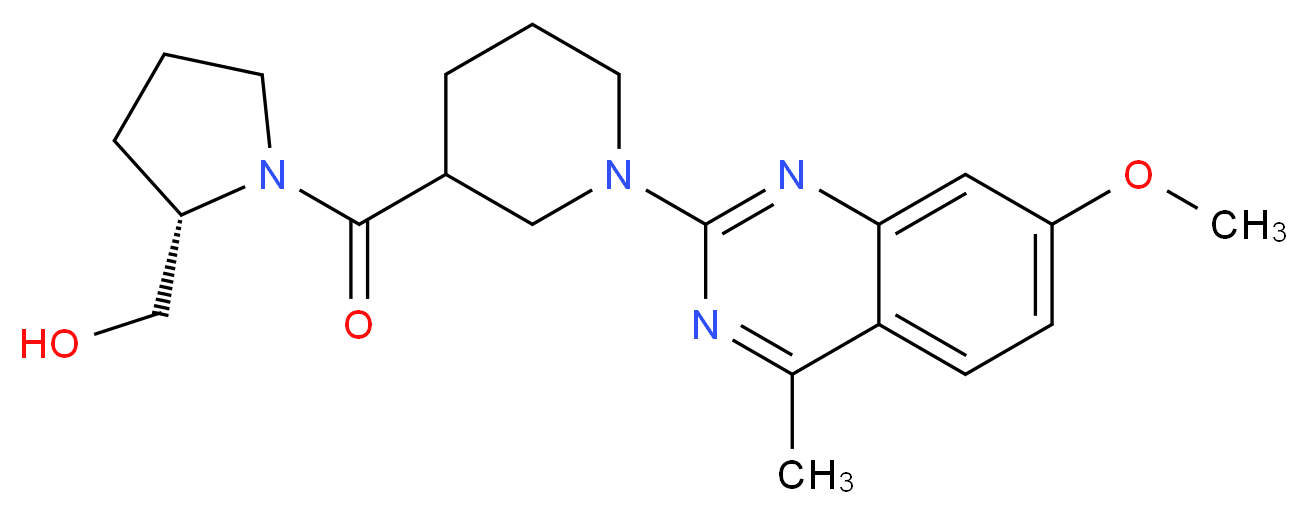 ((2S)-1-{[1-(7-methoxy-4-methyl-2-quinazolinyl)-3-piperidinyl]carbonyl}-2-pyrrolidinyl)methanol_Molecular_structure_CAS_)