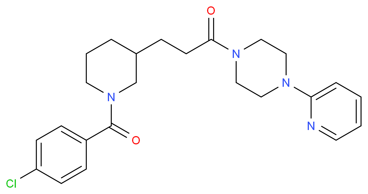 1-{3-[1-(4-chlorobenzoyl)-3-piperidinyl]propanoyl}-4-(2-pyridinyl)piperazine_Molecular_structure_CAS_)