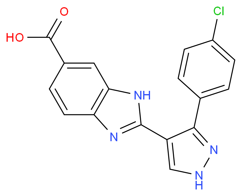 2-[3-(4-chlorophenyl)-1H-pyrazol-4-yl]-1H-benzimidazole-6-carboxylic acid_Molecular_structure_CAS_)