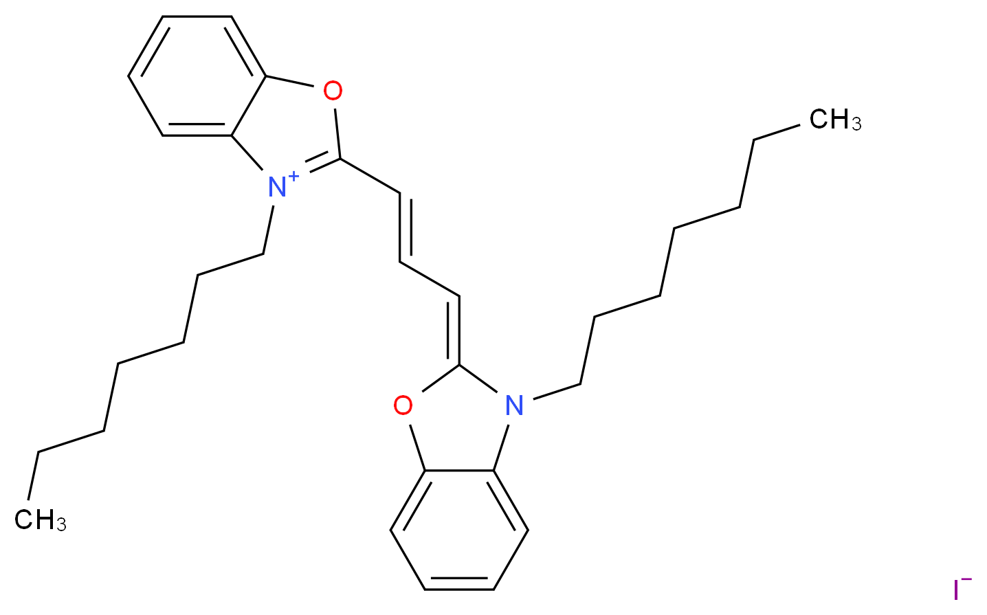 3,3′-Diheptyloxacarbocyanine iodide_Molecular_structure_CAS_53213-83-5)