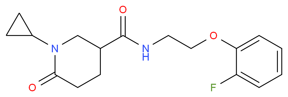 1-cyclopropyl-N-[2-(2-fluorophenoxy)ethyl]-6-oxo-3-piperidinecarboxamide_Molecular_structure_CAS_)