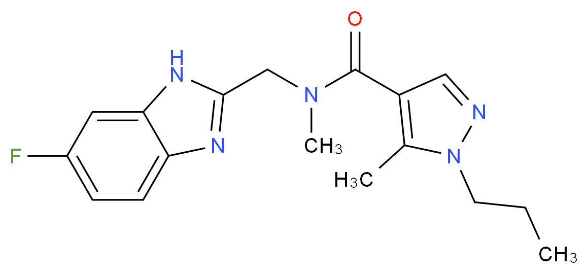 N-[(6-fluoro-1H-benzimidazol-2-yl)methyl]-N,5-dimethyl-1-propyl-1H-pyrazole-4-carboxamide_Molecular_structure_CAS_)