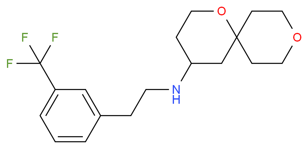 1,9-dioxaspiro[5.5]undec-4-yl{2-[3-(trifluoromethyl)phenyl]ethyl}amine_Molecular_structure_CAS_)