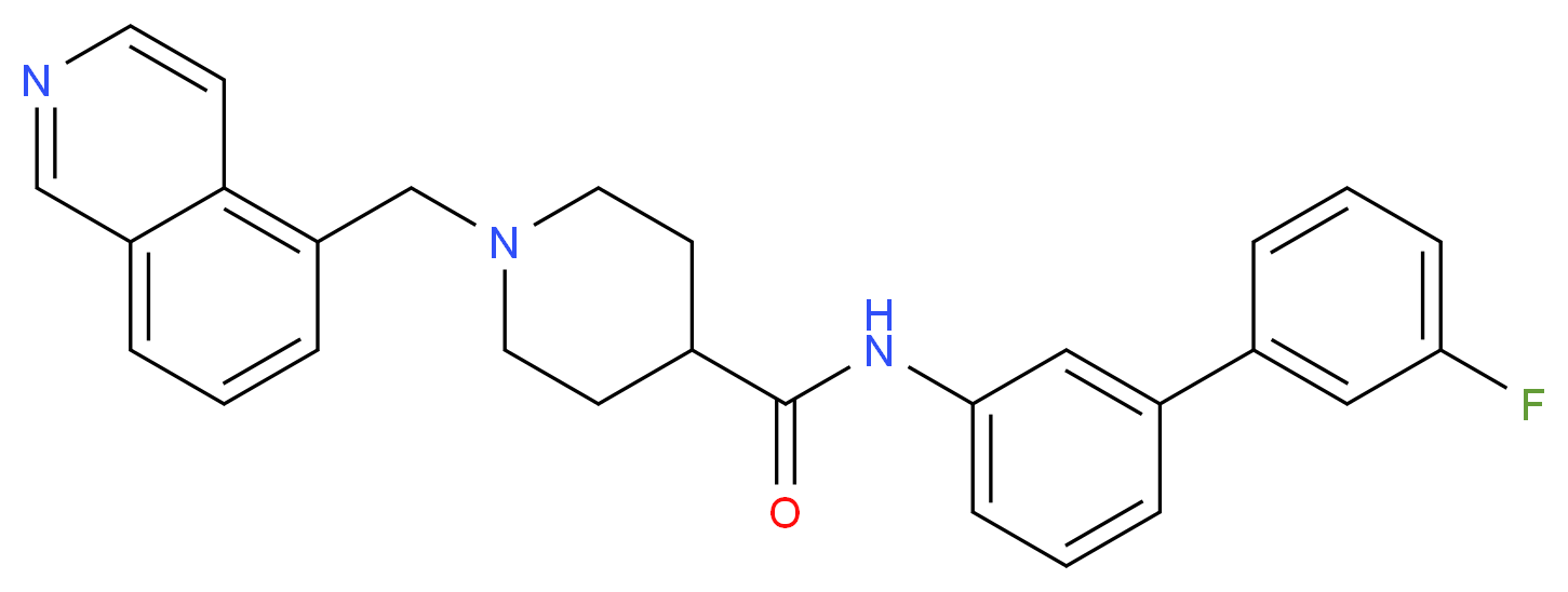 N-(3'-fluoro-3-biphenylyl)-1-(5-isoquinolinylmethyl)-4-piperidinecarboxamide_Molecular_structure_CAS_)