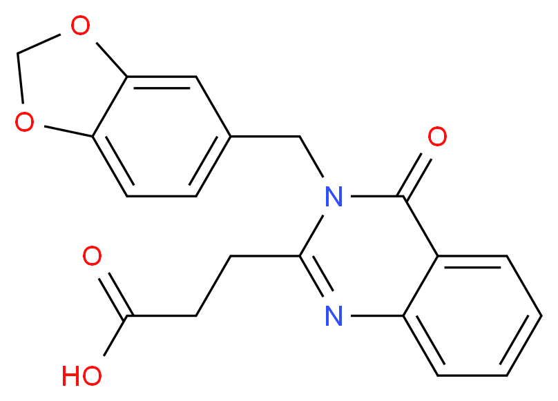 3-(3-Benzo[1,3]dioxol-5-ylmethyl-4-oxo-3,4-dihydro-quinazolin-2-yl)-propionic acid_Molecular_structure_CAS_)
