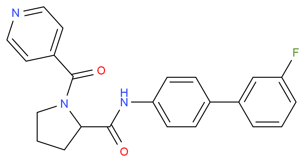 N-(3'-fluoro-4-biphenylyl)-1-isonicotinoylprolinamide_Molecular_structure_CAS_)