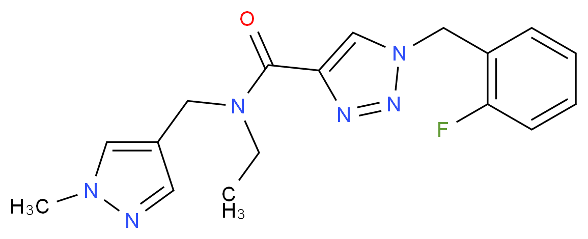 N-ethyl-1-(2-fluorobenzyl)-N-[(1-methyl-1H-pyrazol-4-yl)methyl]-1H-1,2,3-triazole-4-carboxamide_Molecular_structure_CAS_)