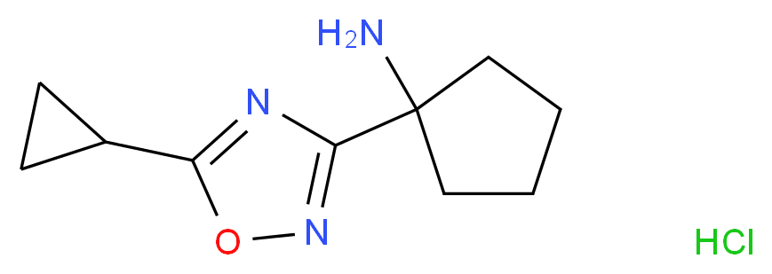 1-(5-cyclopropyl-1,2,4-oxadiazol-3-yl)cyclopentan-1-amine hydrochloride_Molecular_structure_CAS_)