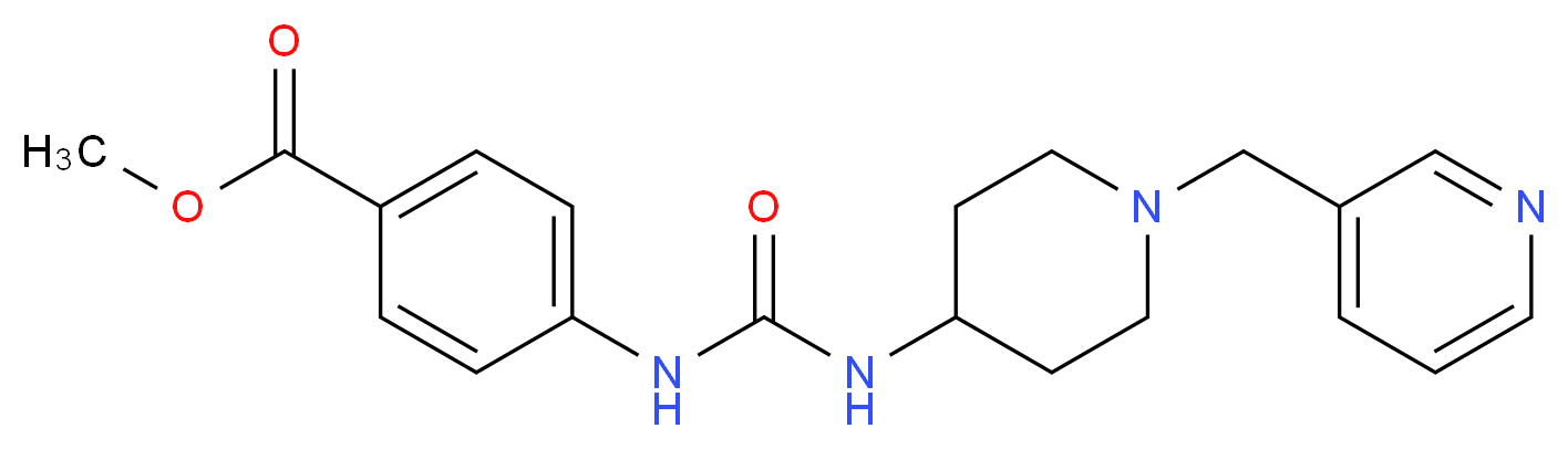 methyl 4-[({[1-(pyridin-3-ylmethyl)piperidin-4-yl]amino}carbonyl)amino]benzoate_Molecular_structure_CAS_)