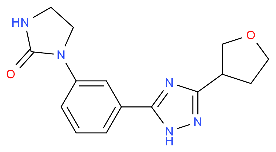 1-{3-[3-(tetrahydrofuran-3-yl)-1H-1,2,4-triazol-5-yl]phenyl}imidazolidin-2-one_Molecular_structure_CAS_)