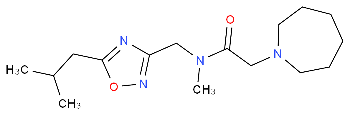 2-azepan-1-yl-N-[(5-isobutyl-1,2,4-oxadiazol-3-yl)methyl]-N-methylacetamide_Molecular_structure_CAS_)