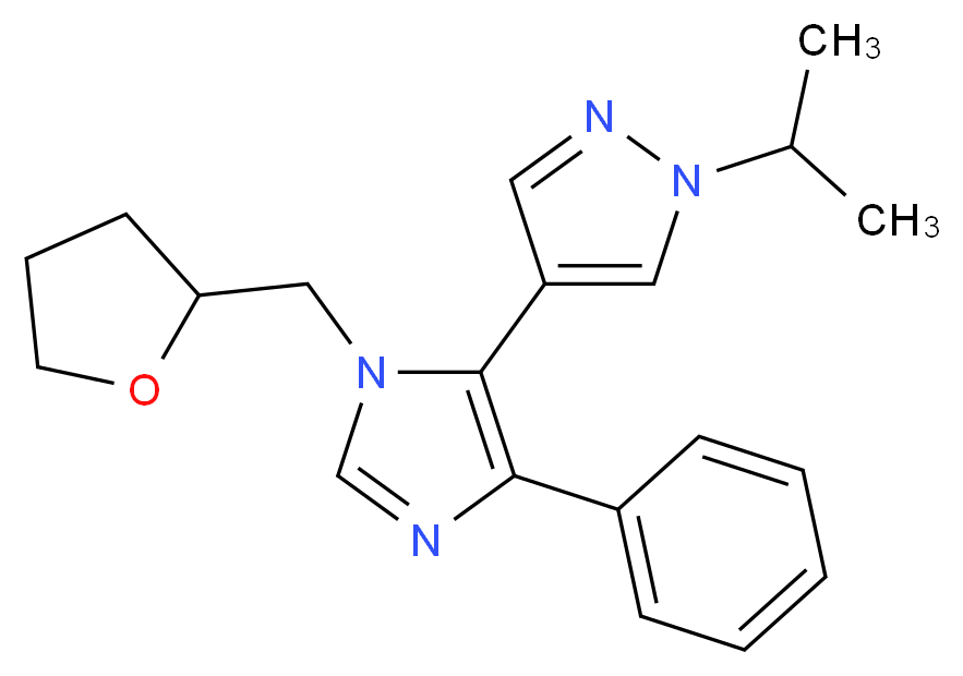 1-isopropyl-4-[4-phenyl-1-(tetrahydrofuran-2-ylmethyl)-1H-imidazol-5-yl]-1H-pyrazole_Molecular_structure_CAS_)