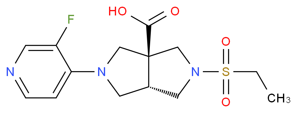 (3aS*,6aS*)-2-(ethylsulfonyl)-5-(3-fluoro-4-pyridinyl)hexahydropyrrolo[3,4-c]pyrrole-3a(1H)-carboxylic acid_Molecular_structure_CAS_)