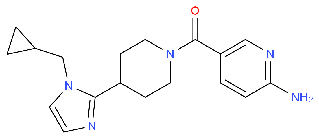 5-({4-[1-(cyclopropylmethyl)-1H-imidazol-2-yl]-1-piperidinyl}carbonyl)-2-pyridinamine_Molecular_structure_CAS_)