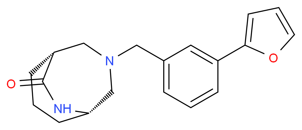 (1S*,5R*)-3-[3-(2-furyl)benzyl]-3,9-diazabicyclo[3.3.2]decan-10-one_Molecular_structure_CAS_)