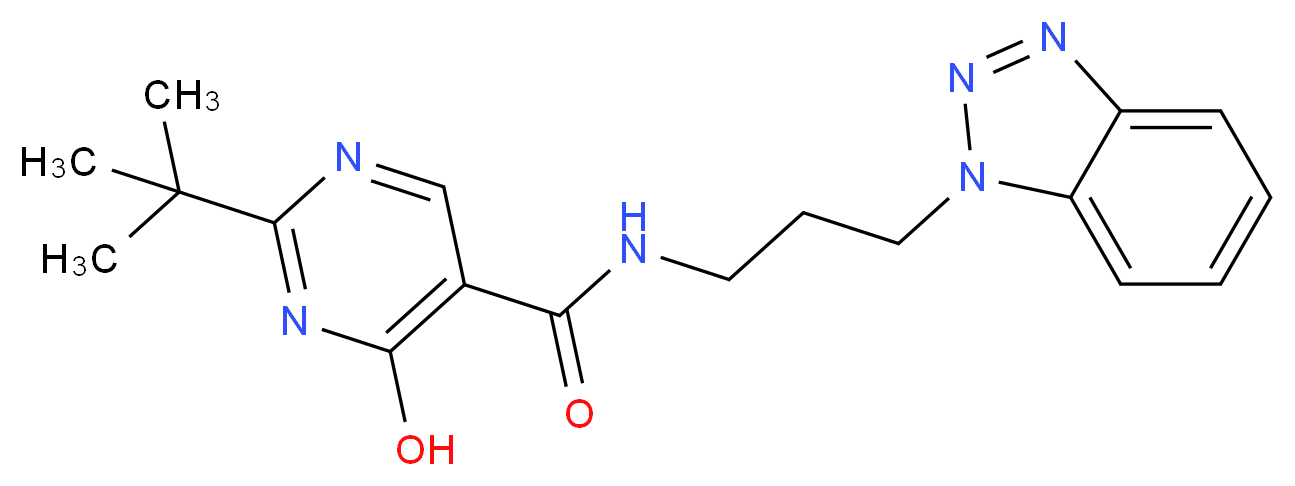 N-[3-(1H-1,2,3-benzotriazol-1-yl)propyl]-2-tert-butyl-4-hydroxypyrimidine-5-carboxamide_Molecular_structure_CAS_)