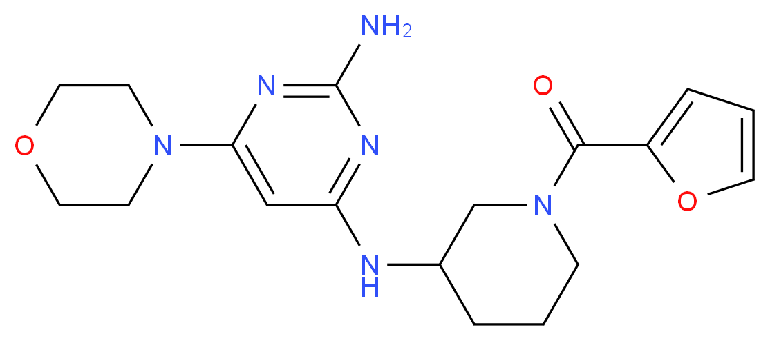N~4~-[1-(2-furoyl)piperidin-3-yl]-6-morpholin-4-ylpyrimidine-2,4-diamine_Molecular_structure_CAS_)