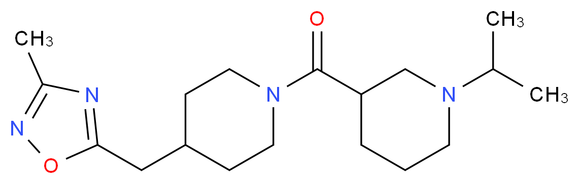 1-isopropyl-3-({4-[(3-methyl-1,2,4-oxadiazol-5-yl)methyl]-1-piperidinyl}carbonyl)piperidine_Molecular_structure_CAS_)