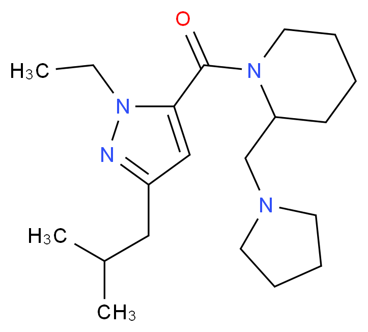 1-[(1-ethyl-3-isobutyl-1H-pyrazol-5-yl)carbonyl]-2-(1-pyrrolidinylmethyl)piperidine_Molecular_structure_CAS_)