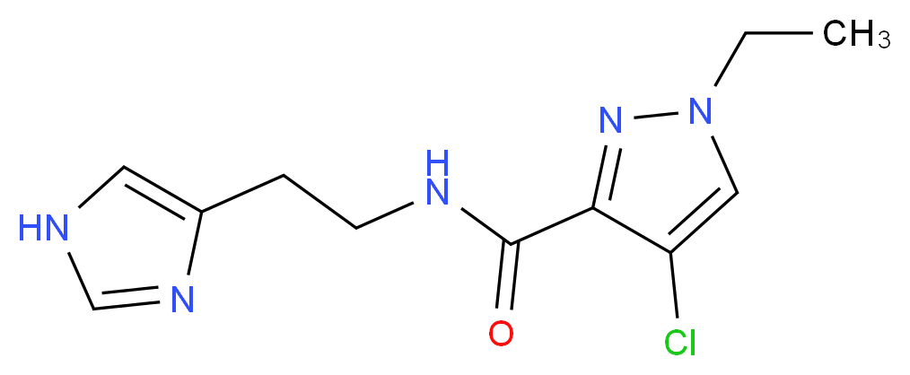 4-chloro-1-ethyl-N-[2-(1H-imidazol-4-yl)ethyl]-1H-pyrazole-3-carboxamide_Molecular_structure_CAS_)