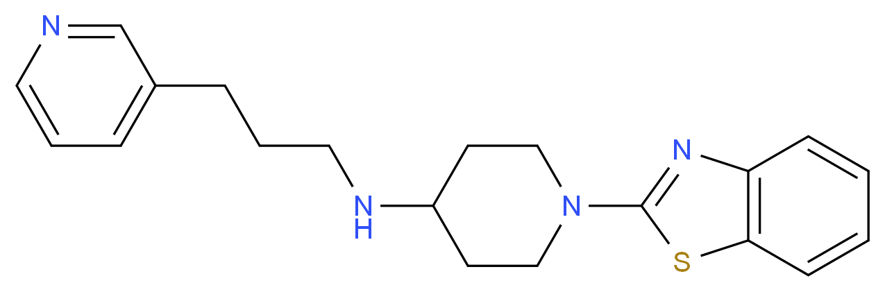 1-(1,3-benzothiazol-2-yl)-N-(3-pyridin-3-ylpropyl)piperidin-4-amine_Molecular_structure_CAS_)