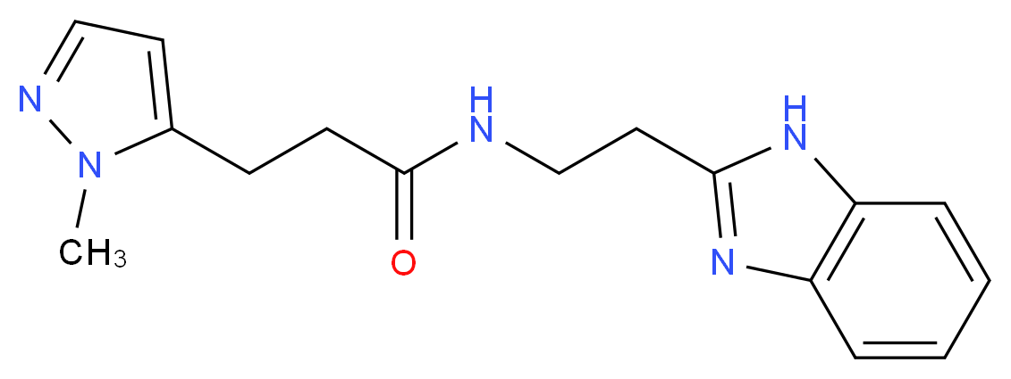 N-[2-(1H-benzimidazol-2-yl)ethyl]-3-(1-methyl-1H-pyrazol-5-yl)propanamide_Molecular_structure_CAS_)