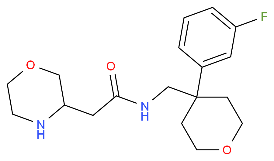 N-{[4-(3-fluorophenyl)tetrahydro-2H-pyran-4-yl]methyl}-2-(3-morpholinyl)acetamide_Molecular_structure_CAS_)