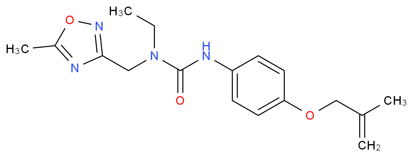 N-ethyl-N-[(5-methyl-1,2,4-oxadiazol-3-yl)methyl]-N'-{4-[(2-methylprop-2-en-1-yl)oxy]phenyl}urea_Molecular_structure_CAS_)