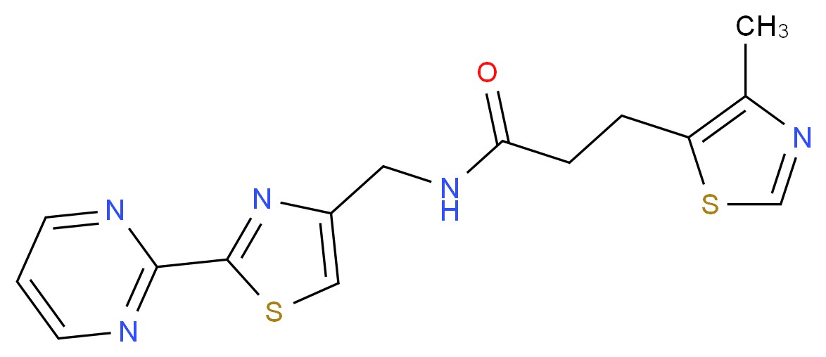 3-(4-methyl-1,3-thiazol-5-yl)-N-{[2-(2-pyrimidinyl)-1,3-thiazol-4-yl]methyl}propanamide_Molecular_structure_CAS_)