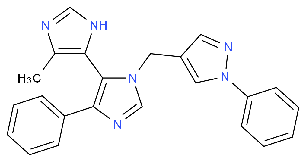 5'-methyl-5-phenyl-3-[(1-phenyl-1H-pyrazol-4-yl)methyl]-3H,3'H-4,4'-biimidazole_Molecular_structure_CAS_)