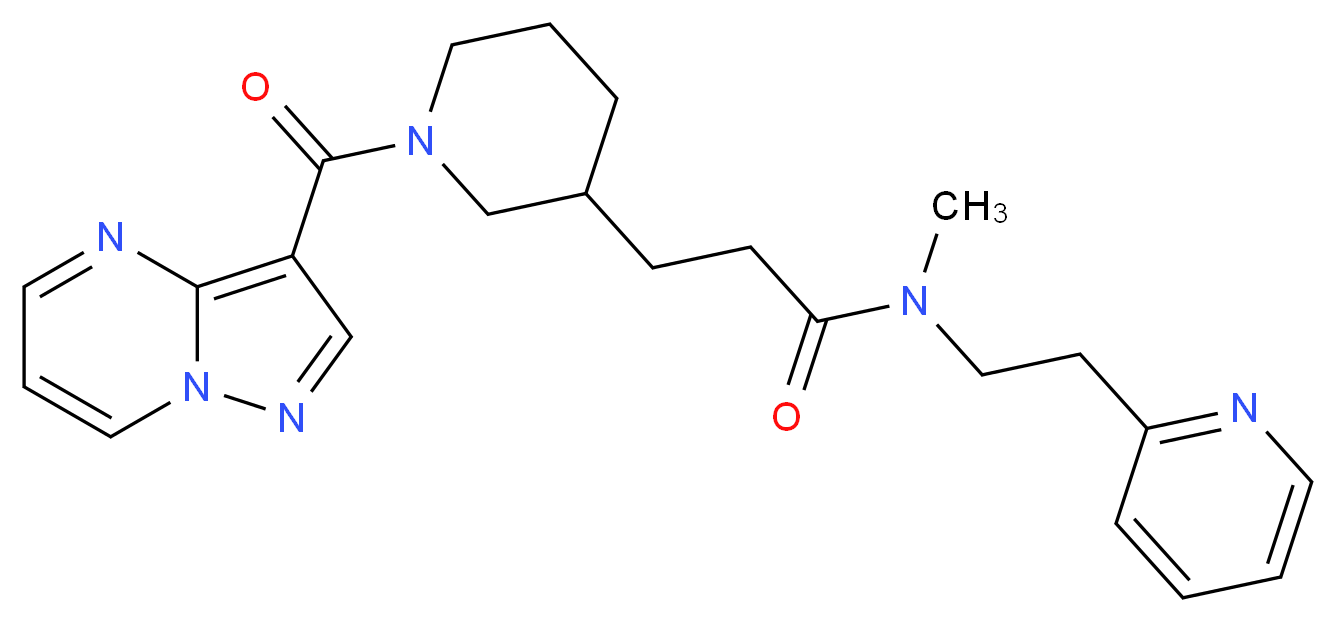 N-methyl-3-[1-(pyrazolo[1,5-a]pyrimidin-3-ylcarbonyl)-3-piperidinyl]-N-[2-(2-pyridinyl)ethyl]propanamide_Molecular_structure_CAS_)