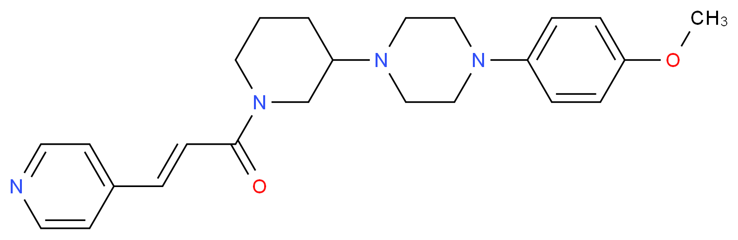 1-(4-methoxyphenyl)-4-{1-[(2E)-3-(4-pyridinyl)-2-propenoyl]-3-piperidinyl}piperazine_Molecular_structure_CAS_)