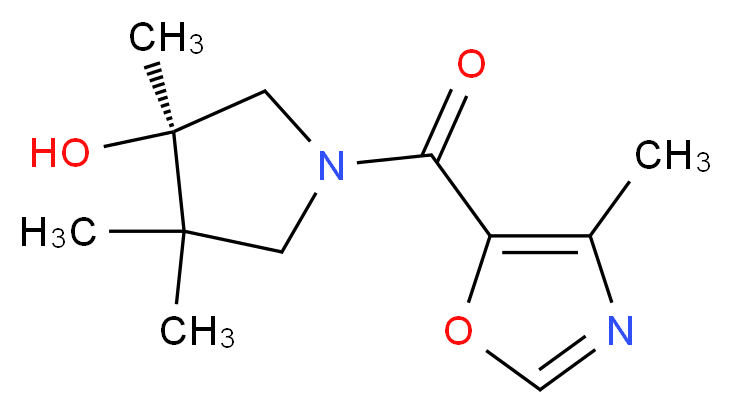 (3R)-3,4,4-trimethyl-1-[(4-methyl-1,3-oxazol-5-yl)carbonyl]-3-pyrrolidinol_Molecular_structure_CAS_)