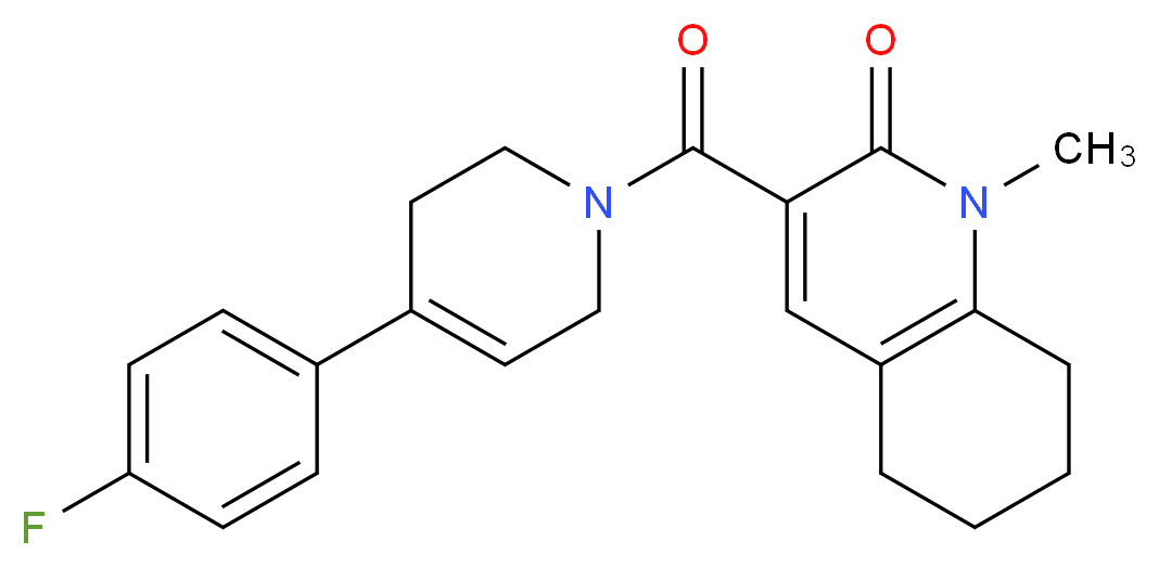 3-{[4-(4-fluorophenyl)-3,6-dihydropyridin-1(2H)-yl]carbonyl}-1-methyl-5,6,7,8-tetrahydroquinolin-2(1H)-one_Molecular_structure_CAS_)
