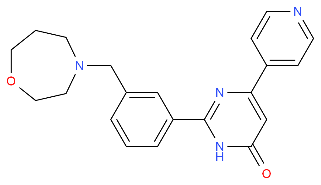 2-[3-(1,4-oxazepan-4-ylmethyl)phenyl]-6-pyridin-4-ylpyrimidin-4(3H)-one_Molecular_structure_CAS_)
