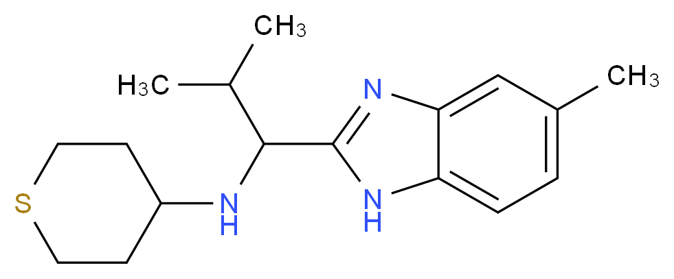 N-[2-methyl-1-(5-methyl-1H-benzimidazol-2-yl)propyl]tetrahydro-2H-thiopyran-4-amine_Molecular_structure_CAS_)