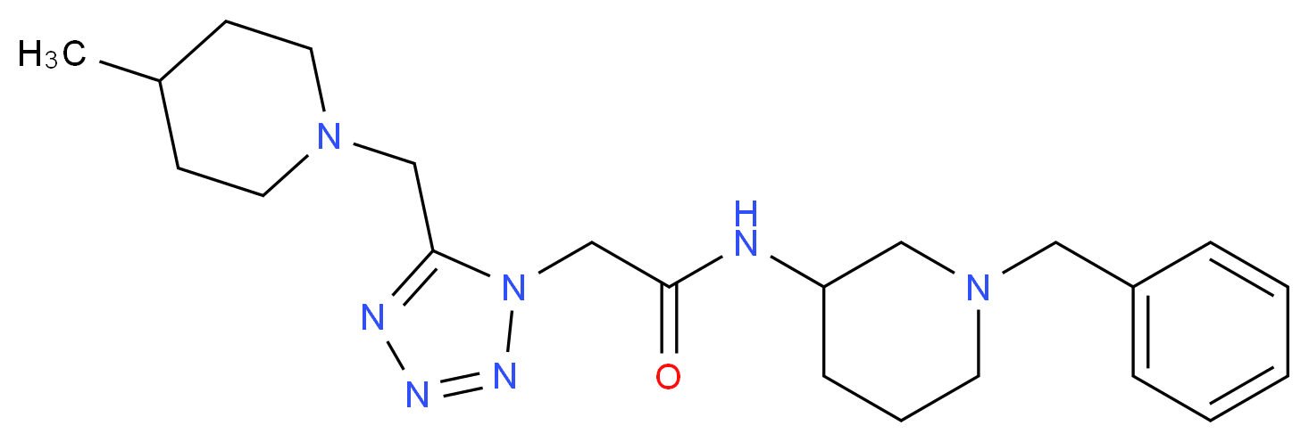N-(1-benzyl-3-piperidinyl)-2-{5-[(4-methyl-1-piperidinyl)methyl]-1H-tetrazol-1-yl}acetamide_Molecular_structure_CAS_)
