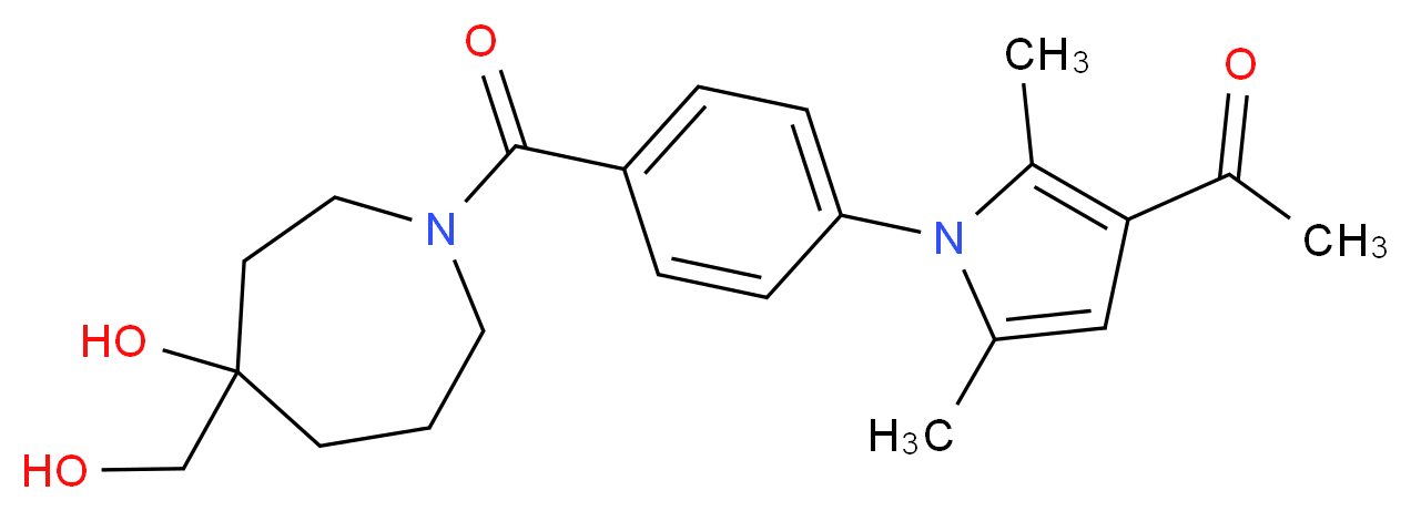 1-[1-(4-{[4-hydroxy-4-(hydroxymethyl)-1-azepanyl]carbonyl}phenyl)-2,5-dimethyl-1H-pyrrol-3-yl]ethanone_Molecular_structure_CAS_)