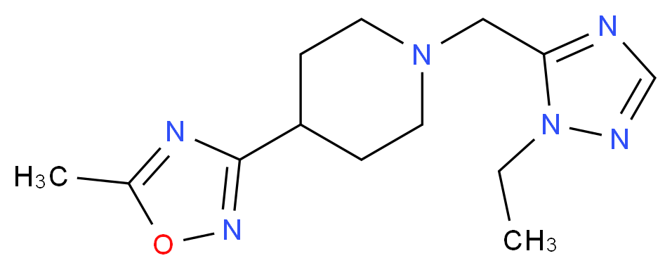 1-[(1-ethyl-1H-1,2,4-triazol-5-yl)methyl]-4-(5-methyl-1,2,4-oxadiazol-3-yl)piperidine_Molecular_structure_CAS_)