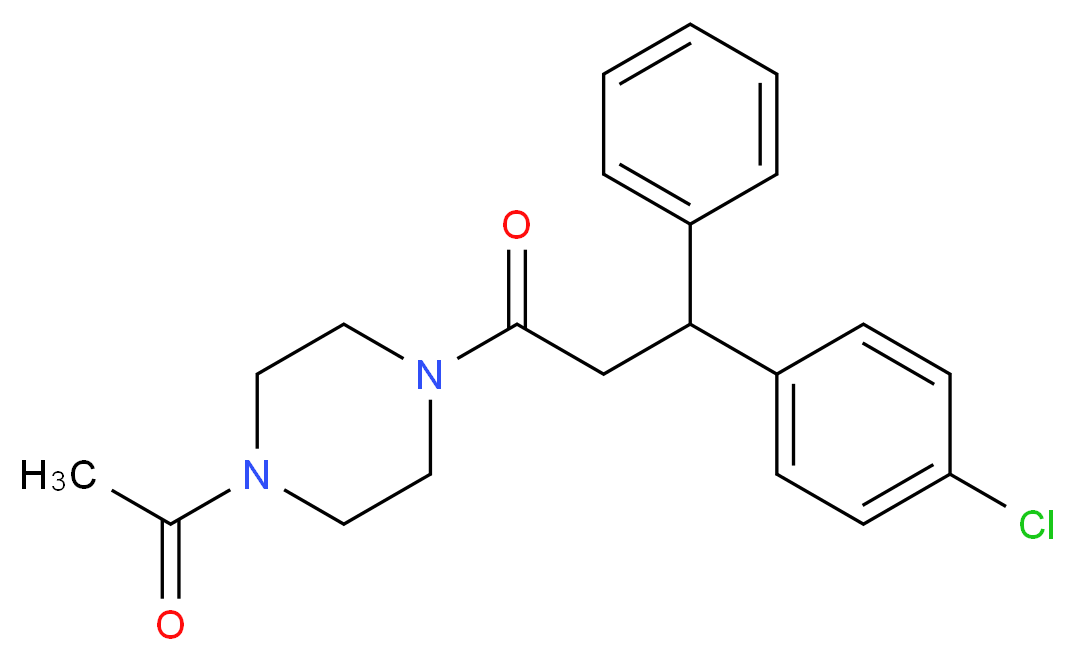 1-acetyl-4-[3-(4-chlorophenyl)-3-phenylpropanoyl]piperazine_Molecular_structure_CAS_)