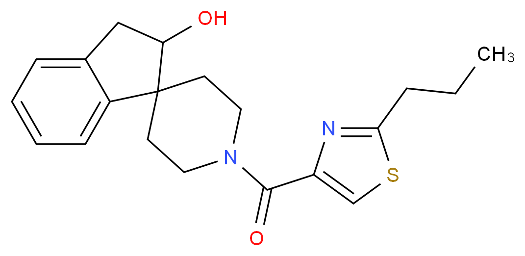 1'-[(2-propyl-1,3-thiazol-4-yl)carbonyl]-2,3-dihydrospiro[indene-1,4'-piperidin]-2-ol_Molecular_structure_CAS_)