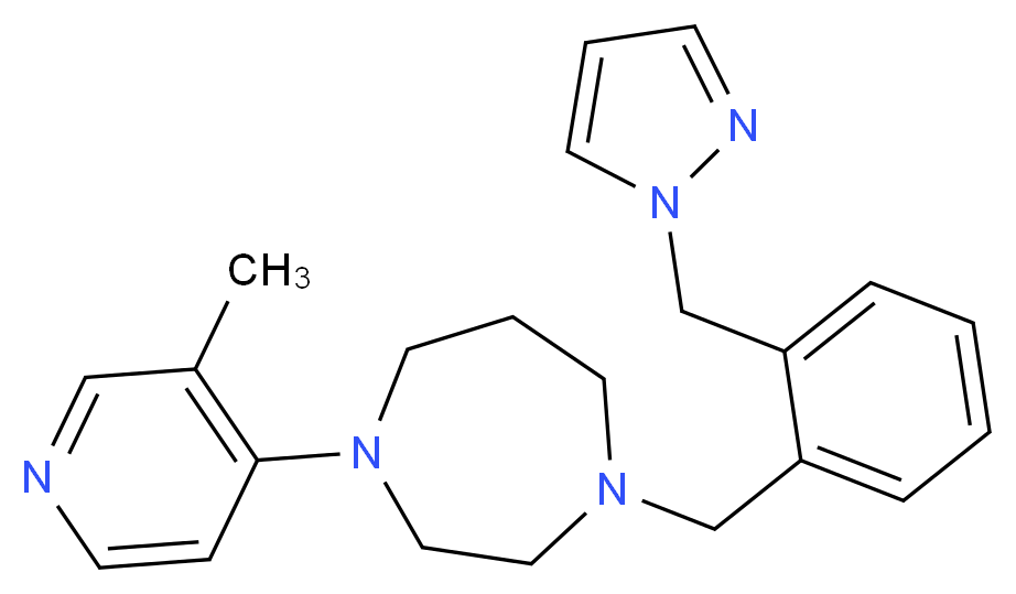 1-(3-methyl-4-pyridinyl)-4-[2-(1H-pyrazol-1-ylmethyl)benzyl]-1,4-diazepane_Molecular_structure_CAS_)